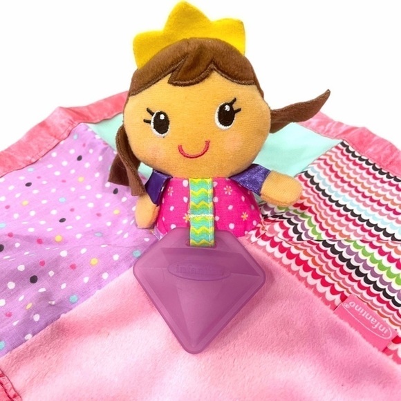 INFANTINO Sparkle Princess Doll Lovey Teether Security Blanket Satin Sensory 12” - Picture 5 of 13